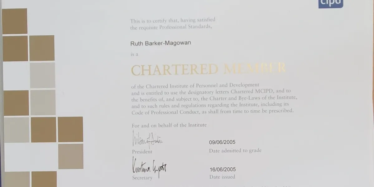 Chartered Membership CIPD RBM HR Services This was one of the happiest days of my working career. 
Attaining Chartered status of the CIPD had been a long road, a totally enjoyable journey; one of development, both personal and professional.
 
It verified I truly knew my subject and could expertly help organisations with their HR requirements.